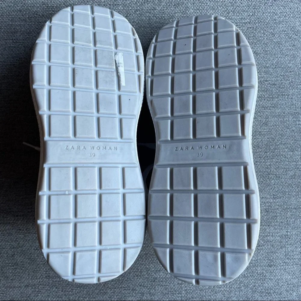 ZARA Woman Pink & Gray Platform Fashion Trainers Sneakers - Picture 8 of 10